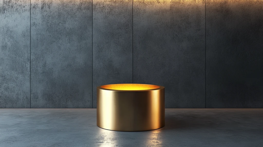 金色圆柱展示台