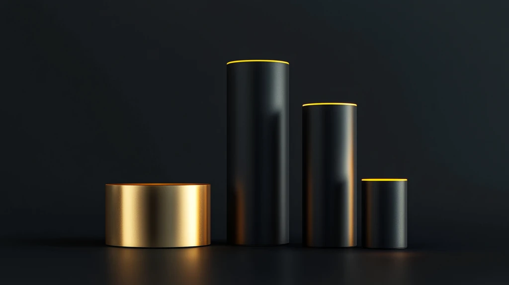 金色圆柱展示台