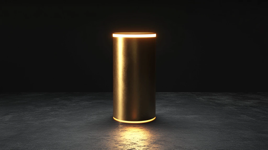 金色圆柱展示台