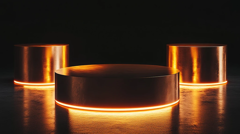 金色圆柱展示台
