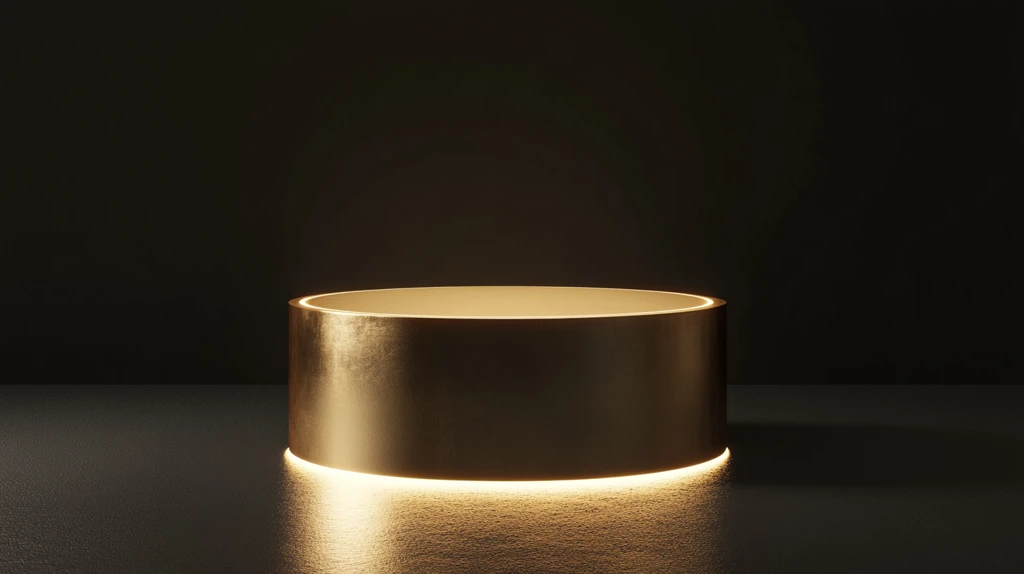 金色圆柱展示台