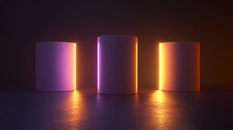 粉色圆柱体展示台