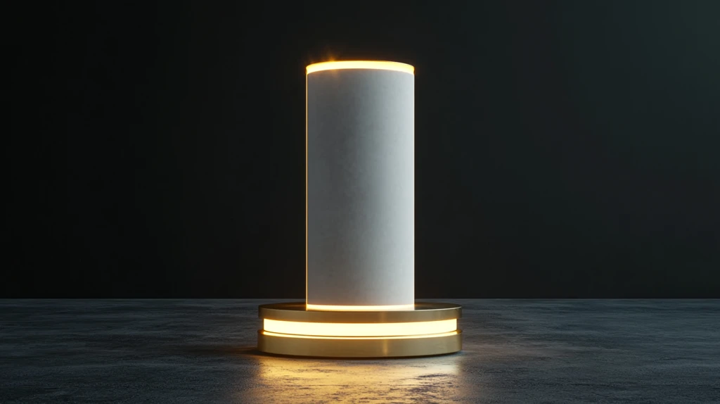 金色圆柱展示台