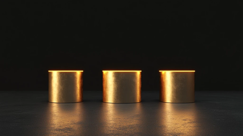 金色圆柱展示台