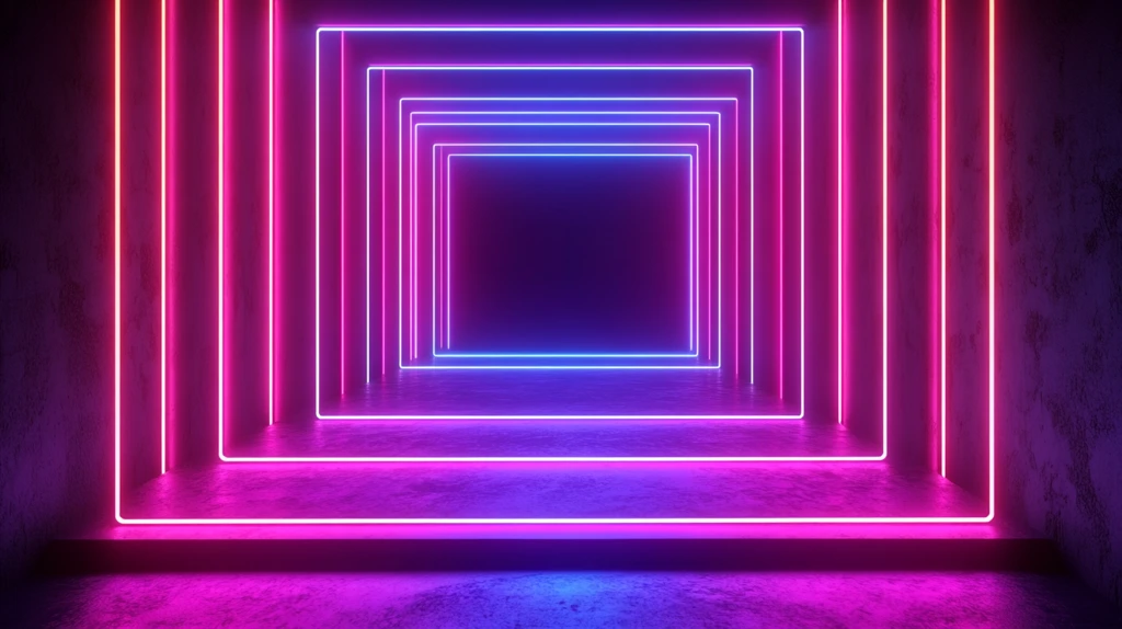 流光溢彩的霓虹灯走廊