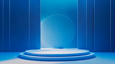 蓝色的展示台