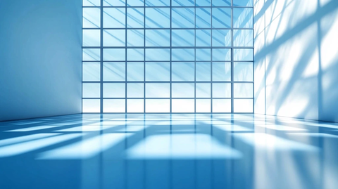 建筑设计蓝色的房间