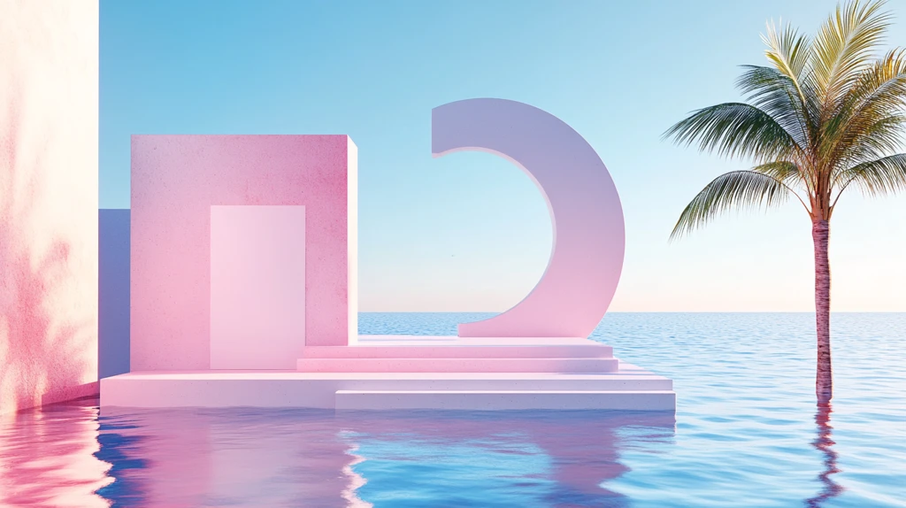 漂浮的粉红色平台