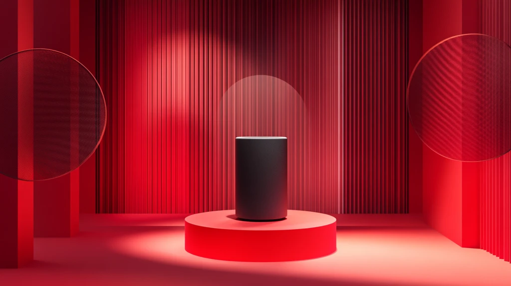 红色立体场景舞台展台