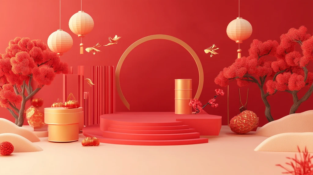 元宵节拍框堆头小景