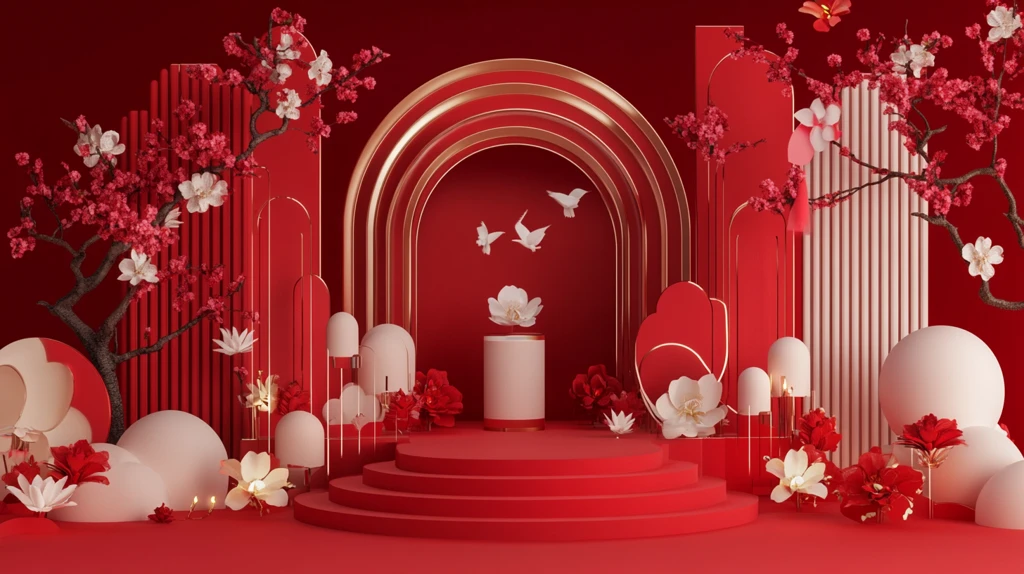 红色婚礼红色美陈