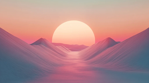 粉红色的超现实山脉