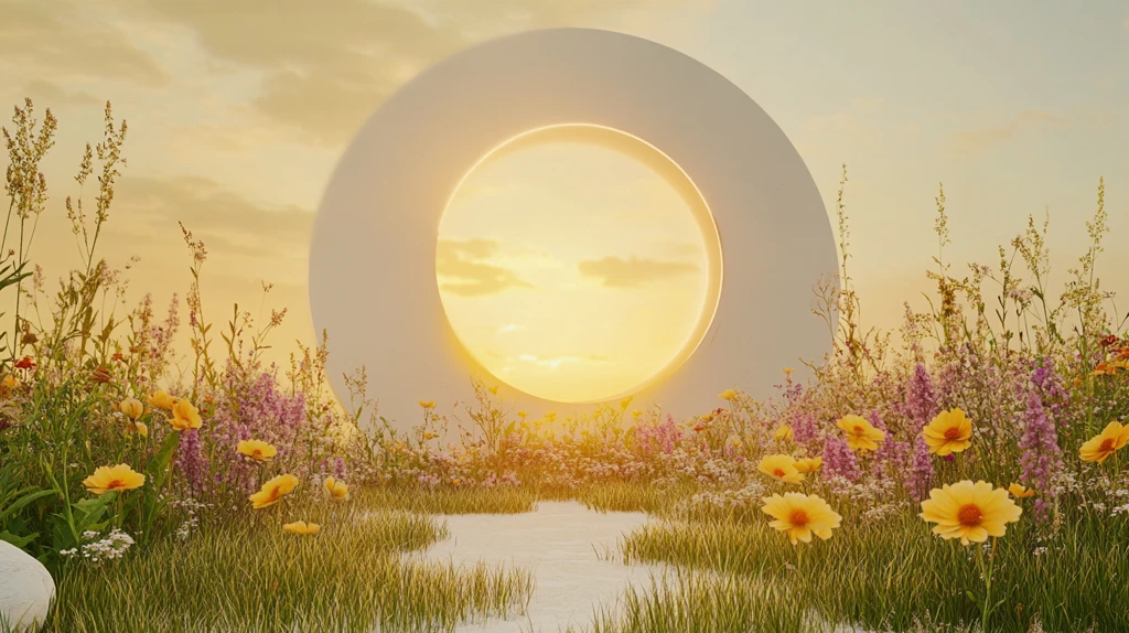 唯美梦幻花田场景