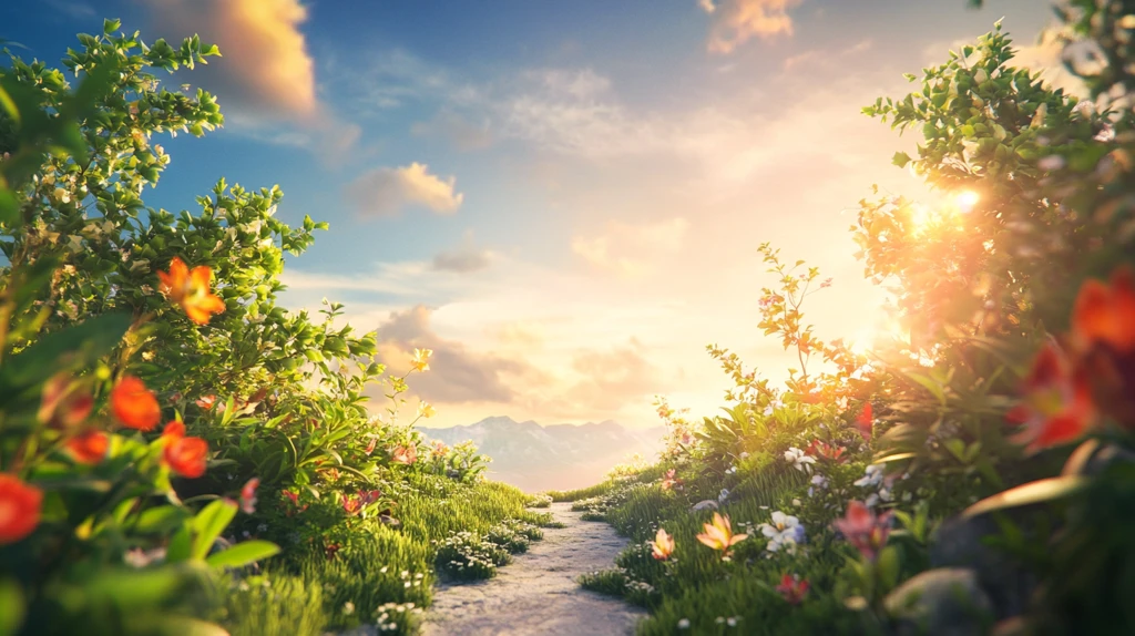 唯美梦幻花田场景