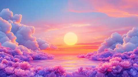 唯美梦幻花田场景