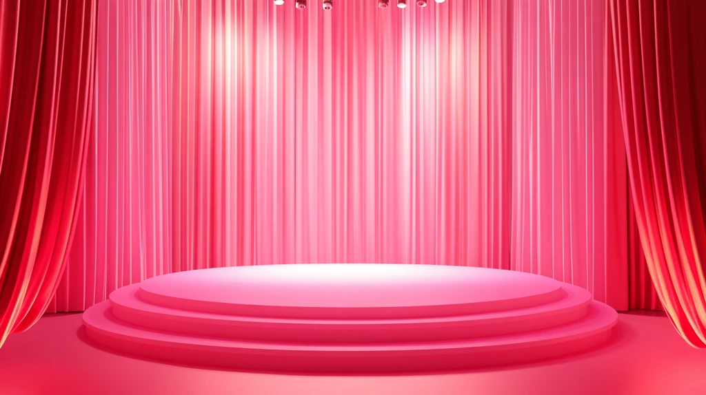 粉色渐变幕布背景