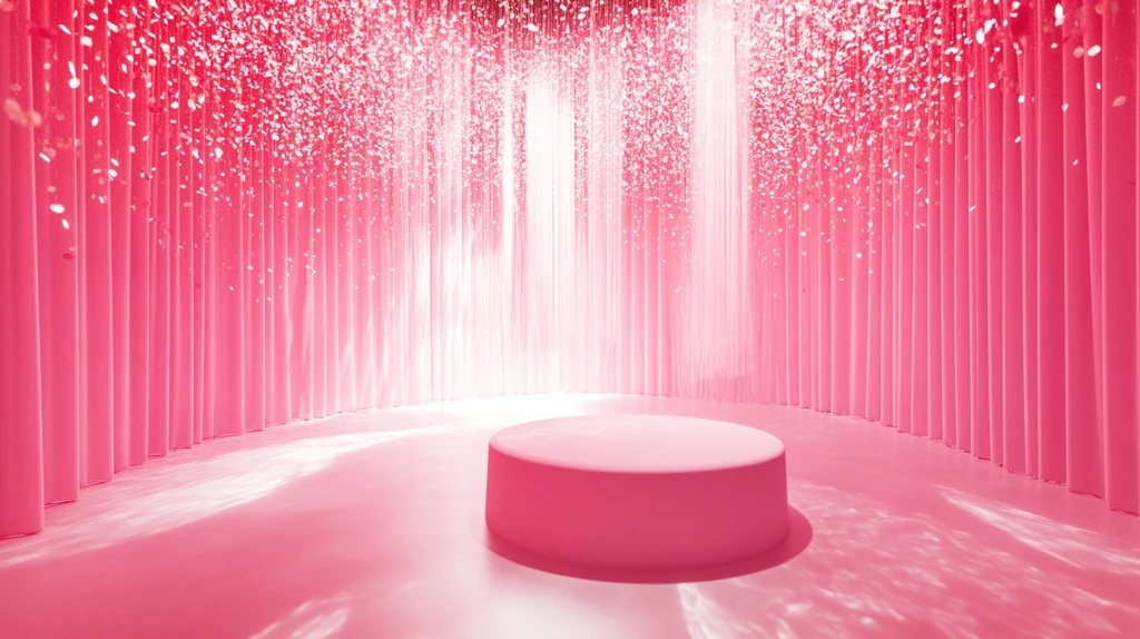 粉色的展示台