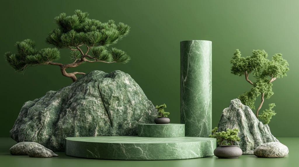 创意绿色微缩场景