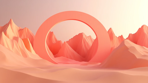 粉红色的超现实山脉