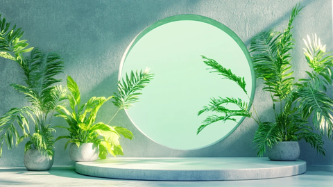 夏季橱窗展示绿色