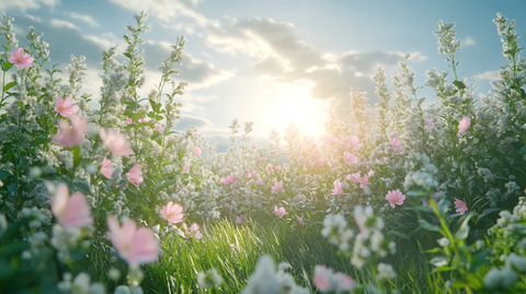 唯美梦幻花田场景