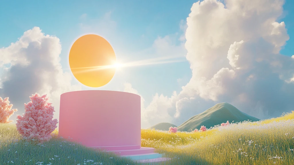 粉红色的超现实风景