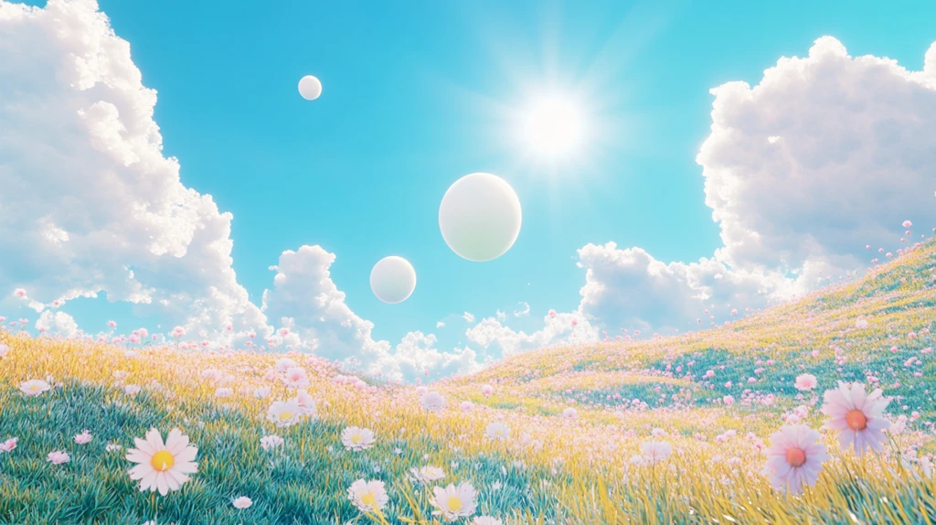 唯美梦幻花田场景