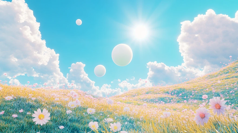 唯美梦幻花田场景