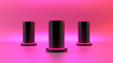 粉色圆柱体展示台