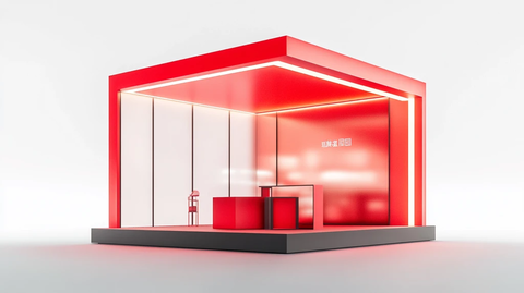 红色灯饰展台