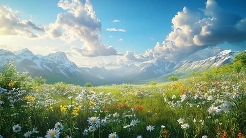 唯美梦幻花田场景