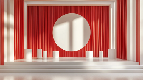 红色立体场景舞台展台