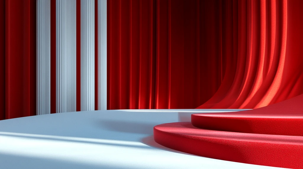 红色立体场景舞台展台