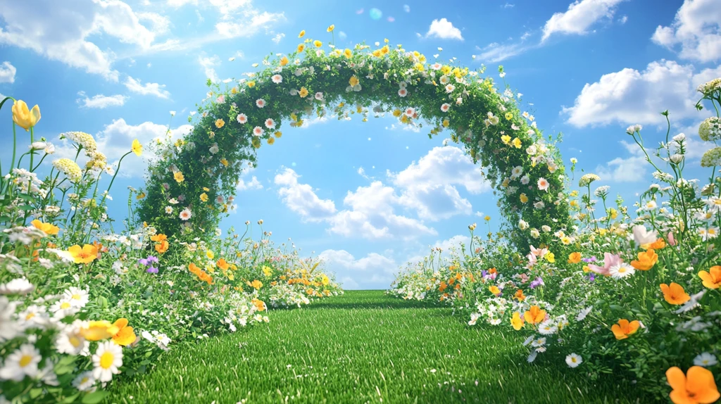 唯美梦幻花田场景