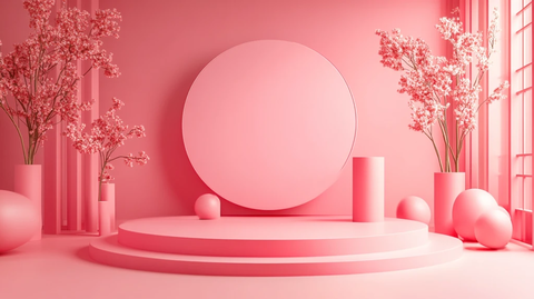 粉色的展示台