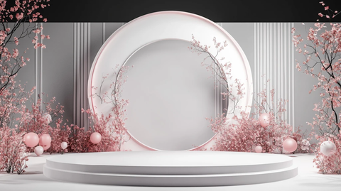 中式粉色弯月迎宾区