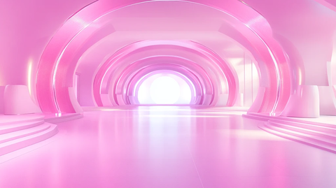 粉红色的梦幻长走廊