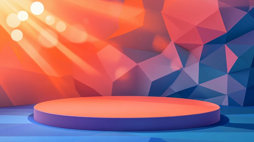 湖蓝色橘粉色立体背景