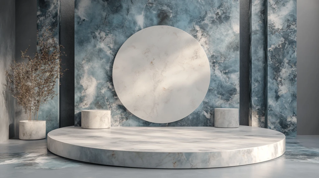 蓝色大理石迎宾区