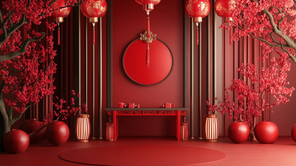 新年中式喜庆布置效果