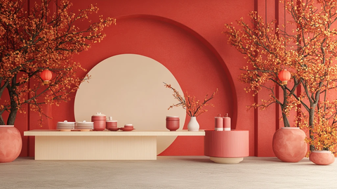 红色新中式花艺