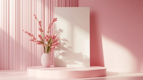 粉色的展示台