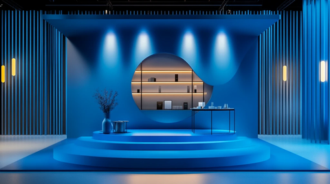 蓝色中式迎宾区