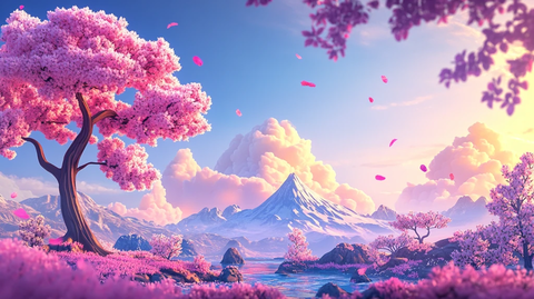 粉色的奇幻风景