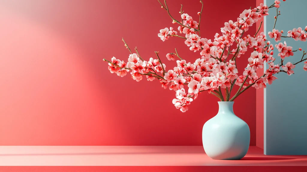 红色新中式花艺