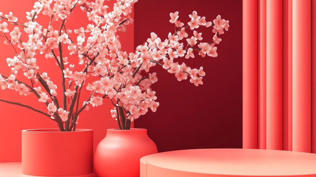 红色新中式花艺