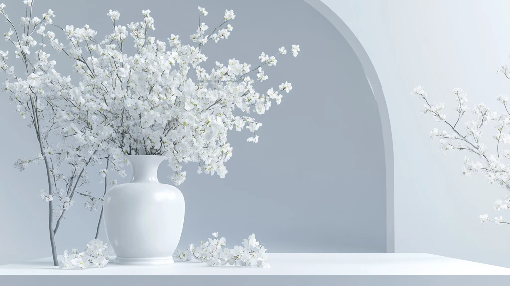 蓝白撞色花艺素材