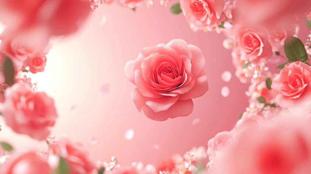 立体玫瑰花藤背景