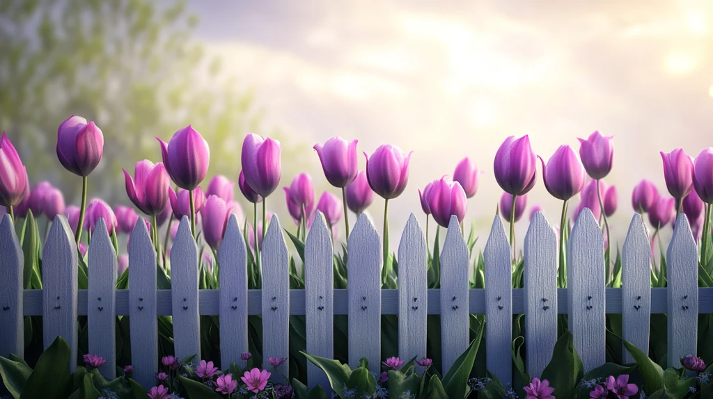 木篱笆郁金香