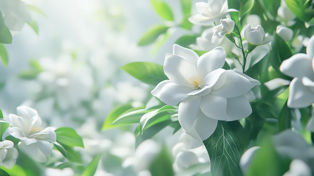 写实喷绘茉莉花